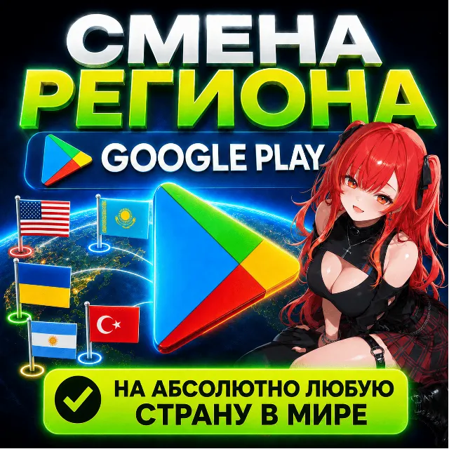 🌍 Смена региона Google Play на ЛЮБУЮ страну | Без входа в аккаунт | АВТОДОСТАВКА