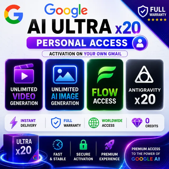 🚀 Google AI Ultra x20 | Персональный Доступ | Безлимитное Видео | Flow Access | Full