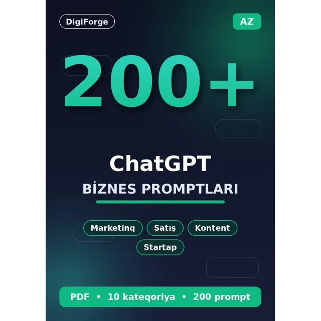200+ ChatGPT Biznes Promptu | Marketinq, Satis, Kontent | PDF