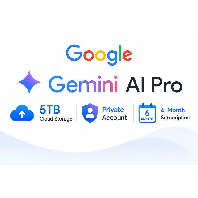 Подписка Google Cloud Storage — 5 ТБ (по всему миру) | Google AI Pro | Gemini | 6 мес