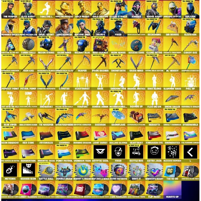 Мгновенный доступ • FN (Все платформы) • 320 Skins • Aerial • 3400 VB • Полный доступ
