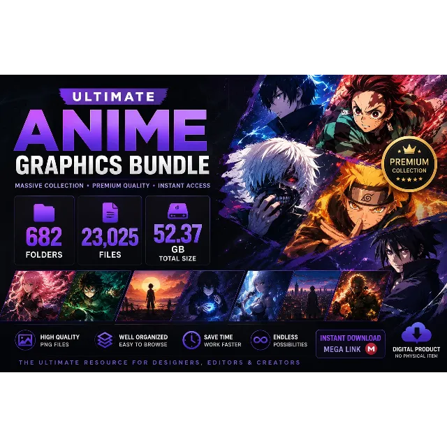 Ultimate Anime Graphics Bundle | 23 000+ файлов|Коллекция 52 ГБ | Мгновенная загрузка