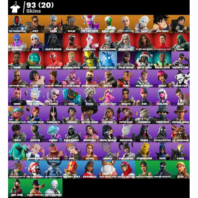 Мгновенный доступ • FN (все платформы) • 93 skins • The Foundation • Полный доступ
