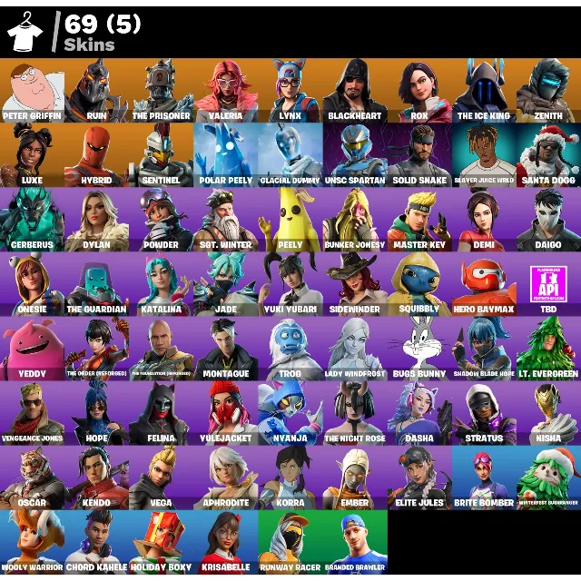 Мгновенный доступ • FN (все платформы) • 69 skins • Peter Griffin • Полный доступ