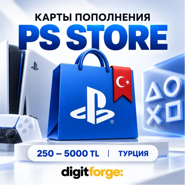 Коды пополнения PS Store Турция · 250 - 5000 TL · TR