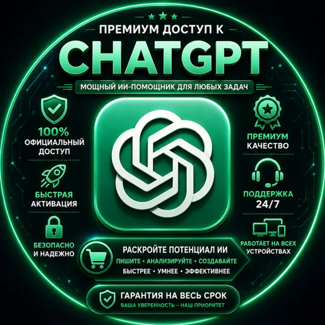 Доступ к ChatGPT Plus / Pro | x5 / x20 | 1 месяц | Мгновенная доставка | Лучшая цена
