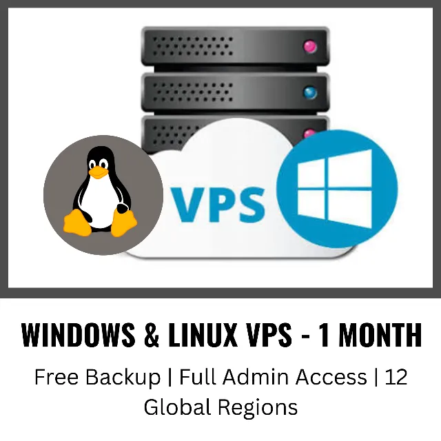 ➡️Windows и Linux VPS на 1 месяц — бэкап бесплатно, полный админ-доступ, 12 локаций