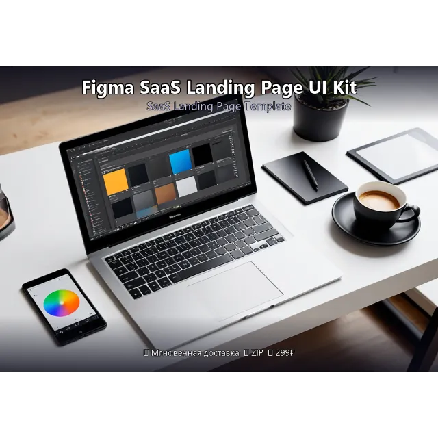 Figma SaaS Landing Page UI Kit — Шаблон лендинга для SaaS