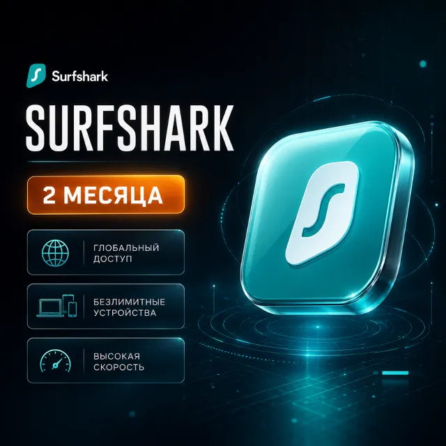 Surfshark VPN 2 месяца 🛡 Код активации | Безлимит устройств | Гарантия ✅ Global