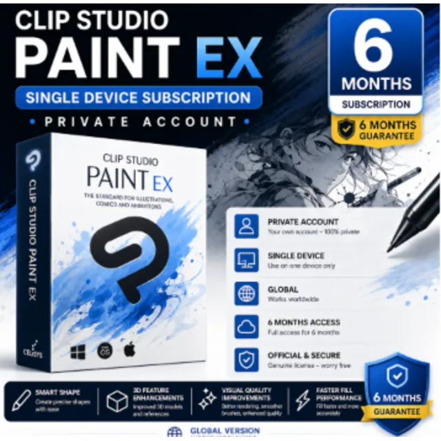 Clip Studio Paint EX для одного устройства | Личный аккаунт | Глобальный