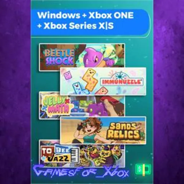 ☀️Beetle Shock + Immunuzzle + Jelly Math + Sands and Relics + To bee Jazz Bundle XBOX