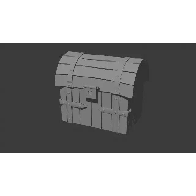 Стилизованный 3D-сундук (Casual / Low-Poly .FBX)