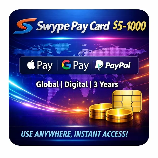 Swype Карта $5-$1000 | Apple Pay | Google Pay | PayPal | Глобально | 3 Года