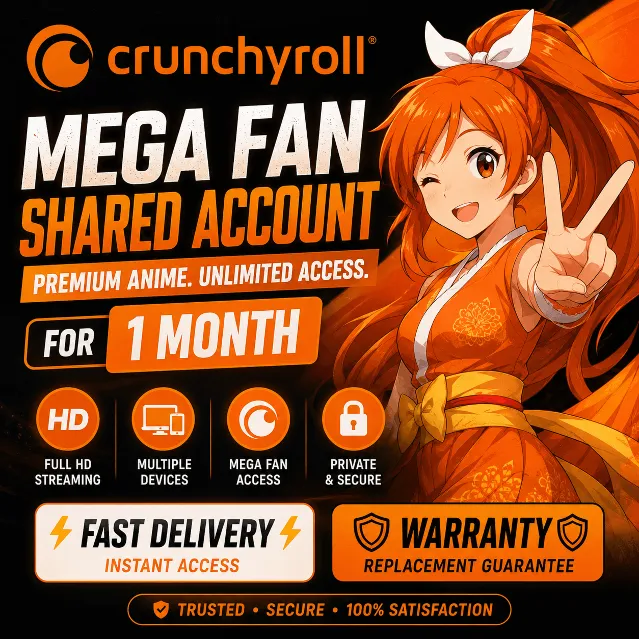 🟠『 Crunchyroll 』Общий аккаунт Mega Fan на 1 месяц ⚡Быстрая доставка⚡🟠Гарантия🛡
