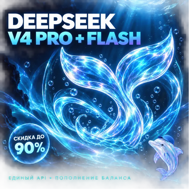 DeepSeek V4 Pro / Flash | Пополнение API-баланса | Автовыдача