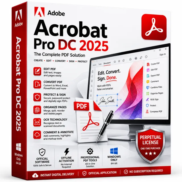Adobe Acrobat Pro DC 2025 Professional | Ключ бессрочной лицензии