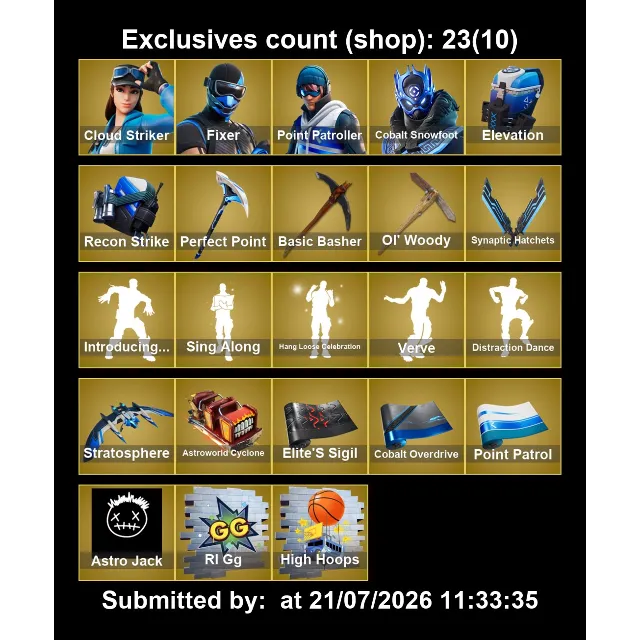 Мгновенный доступ • FN (все платформы) • 122 skins • 250 VB • Полный доступ