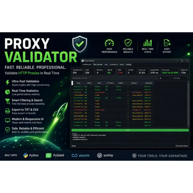 Proxy Validator Pro ( ip:port checker )