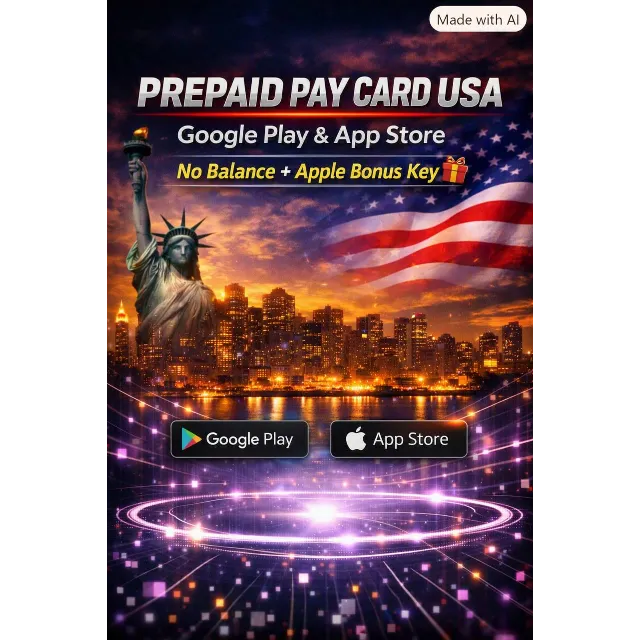 💳 PAY CARD USA | Google Play &amp; App Store ⚡ Без баланса + Бонус Apple 🎁