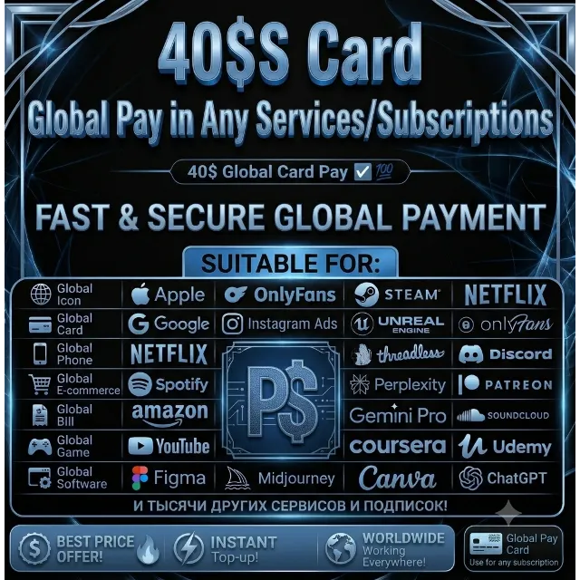 40$ US Card for Google Play, Apple Pay, Games &amp; Online Services