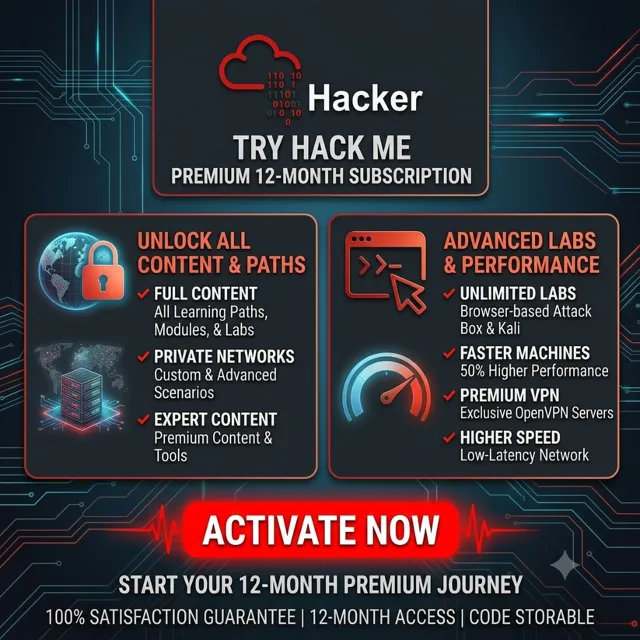 ✅ 12 месяцев | Подписка TryHackMe | Официальная