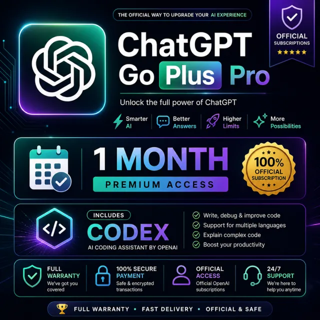 ChatGPT - Go Plus Pro / 1 месяц - официальная подписка + Кодекс / Полная гарантия