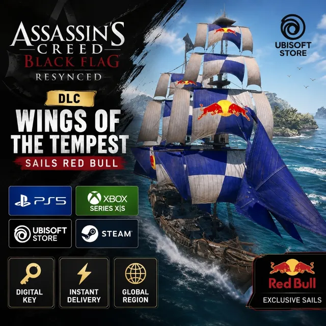 Assassin’s Creed Black Flag Resynced - Wings of the Tempest Sails Red Bull DLC код