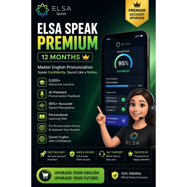 ELSA Speak Premium – 12 месяцев