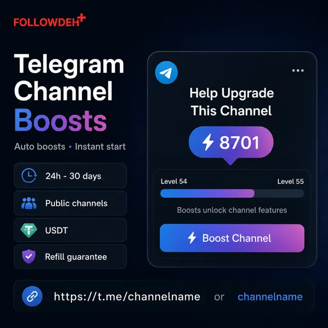 Бусты Telegram-канала ⚡️ 24 часа - 30 дней автостарт