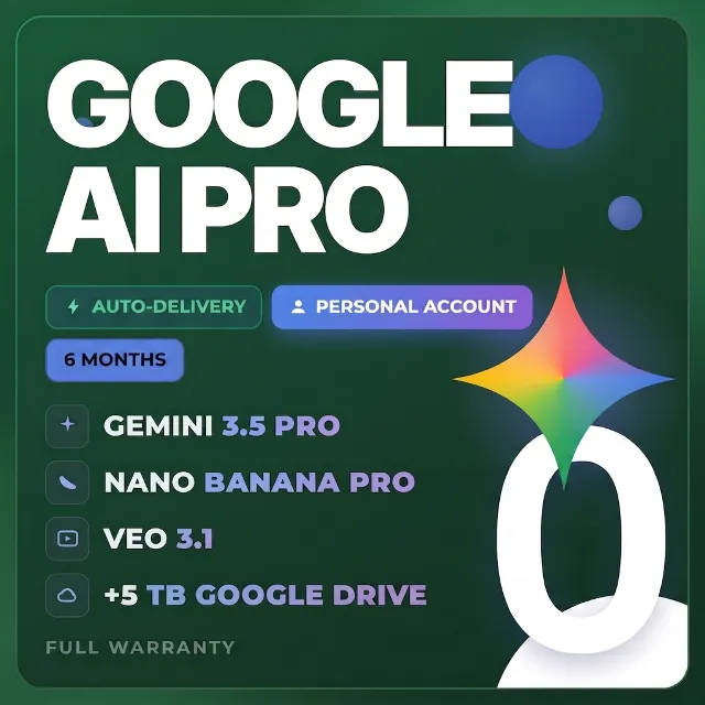 GOOGLE AI PRO 6 МЕСЯЦЕВ | Gemini 3.5, Nano Banana Pro, Veo 3.1, 5 ТБ