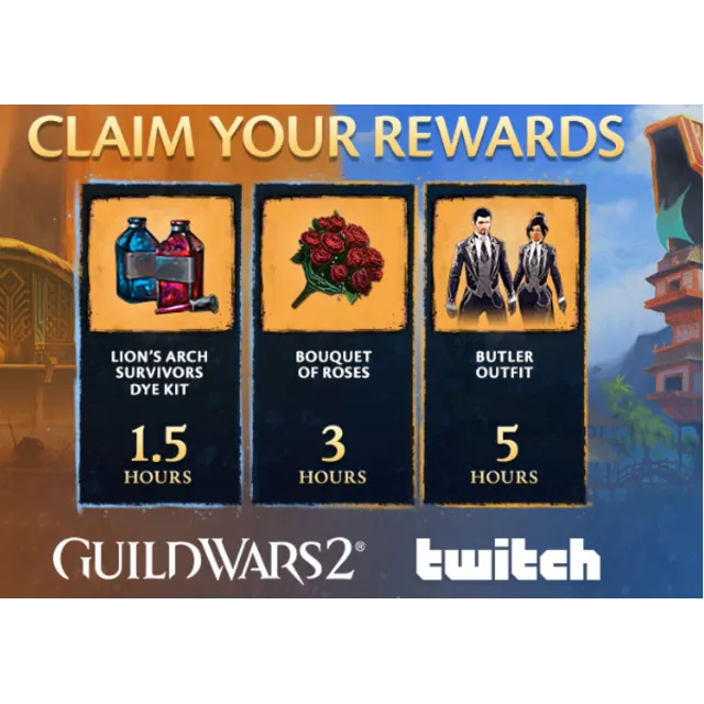 Guild Wars 2 — 7 наград 💎 Butler Outfit / Arcane Occultist Hat / Twitch Drop