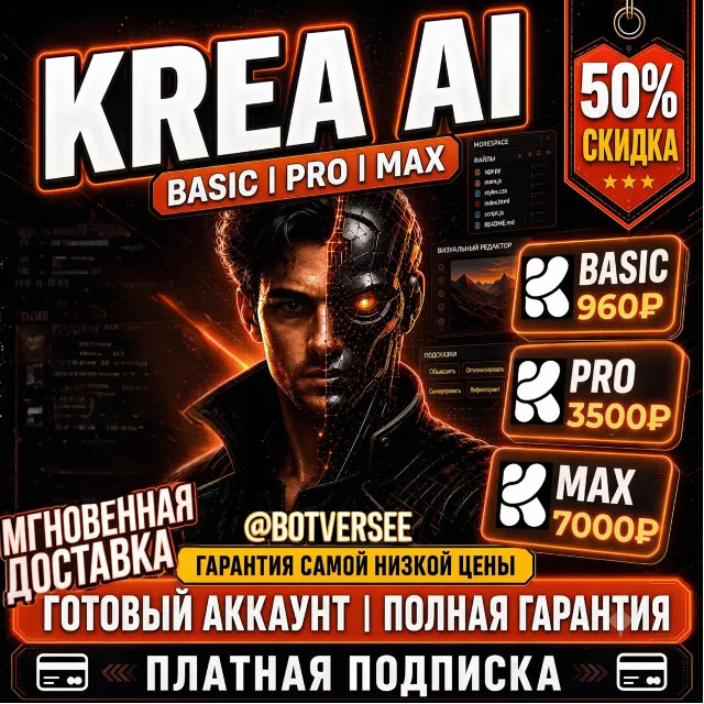{Платная подписка} KREA AI BASIC, PRO и MAX | Счет-фактура включена | Полная гарантия