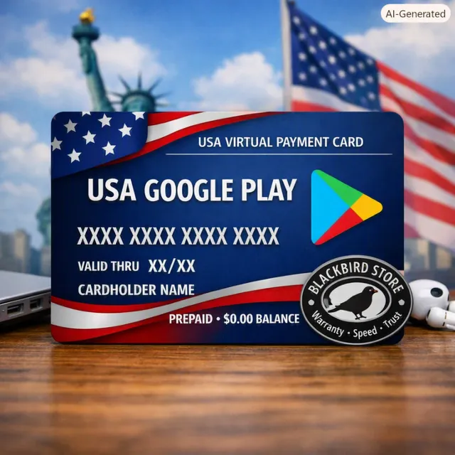 🇺🇸 США Виртуальная карта 0$ – Для Google Play (без баланса, предоплаченная)