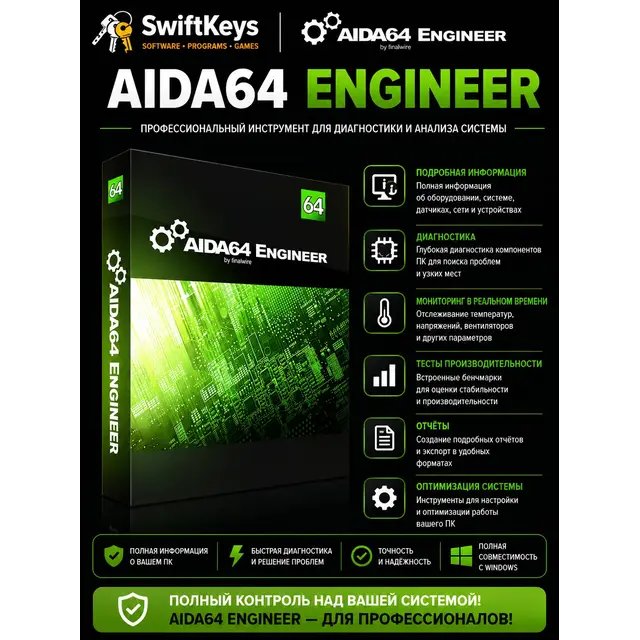 AIDA64 Engineer Edition 8.20 / Ключ активации / Бессрочная лицензия