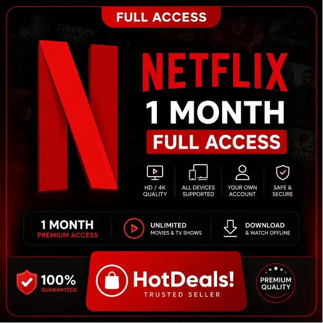 Netflix Premium 4K — Полный доступ к аккаунту с 5 профилями на 1 месяц | Быстрая