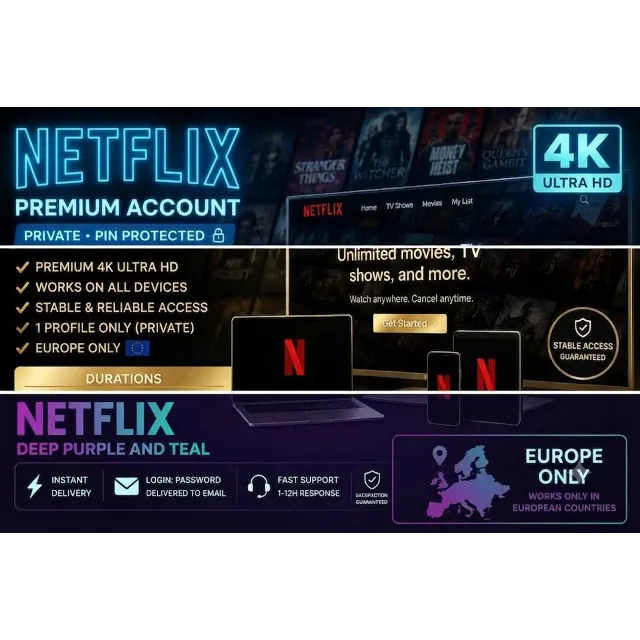 Аккаунт Netflix | Личный | 4K Premium | Только для Европы 🇪🇺