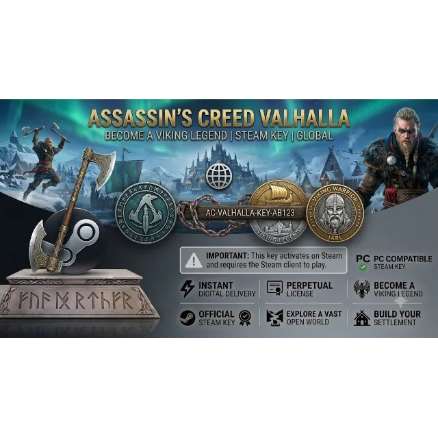 🪓 Assassin’s Creed Valhalla Steam КЛЮЧ ✅ GLOBAL | Станьте легендой викингов