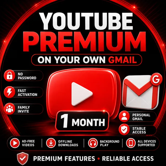 YouTube Premium | 1-3 мес. | Готовый аккаунт / Family Gmail | Быстрая выдача