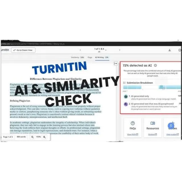 Отчет Turnitin о проверке на ИИ и плагиат — только одна проверка