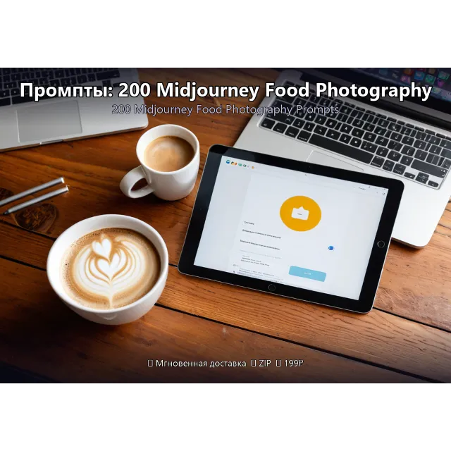 Промпты: 200 Midjourney Food Photography Prompts