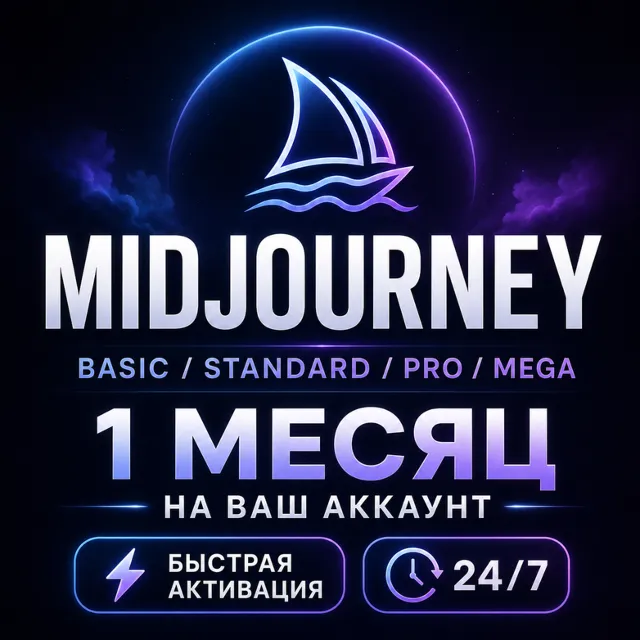 Midjourney | Basic / Standard / Pro / Mega | 1 месяц | На ваш аккаунт