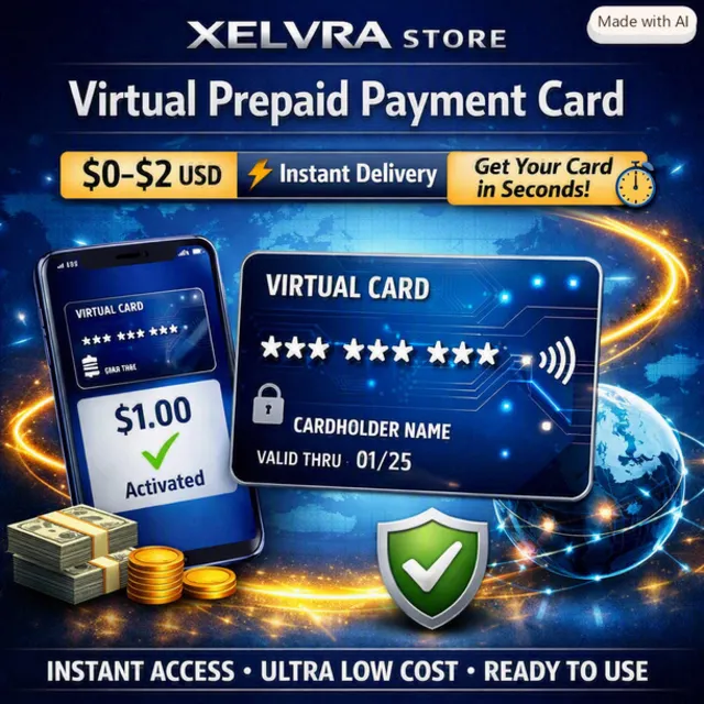 🌐 Виртуальная предоплаченная платёжная карта | $0–$3 USD | Мгновенная выдача