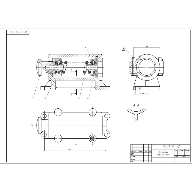 00.47.000 амортизатор - сборочный чертеж в программе AutoCAD