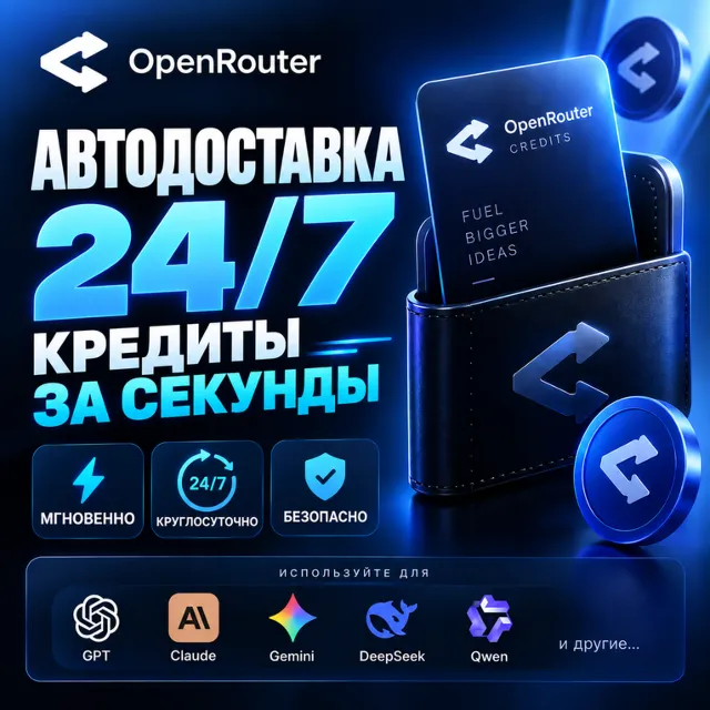 24/7 АВТО | Пополнение OpenRouter | Без логина | Моментальная выдача