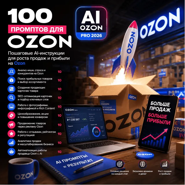 100 промптов ChatGPT для продаж на Оzоn — AI ОZОN Pro 2026