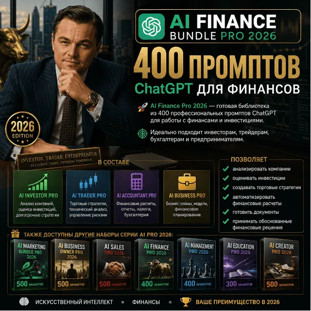 400 промптов ChatGPT для финансов — AI Finance Bundle Pro 2026