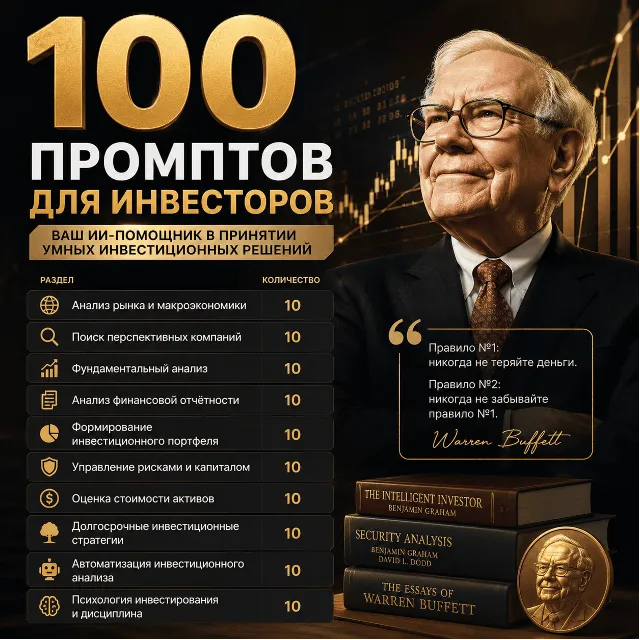 100 промптов ChatGPT для инвесторов — AI Investor Pro 2026: анализ, активы