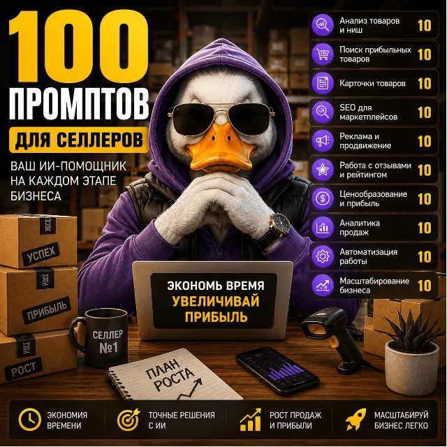 100 промптов ChatGPT для селлеров — AI Seller Pro 2026: товары, продажи
