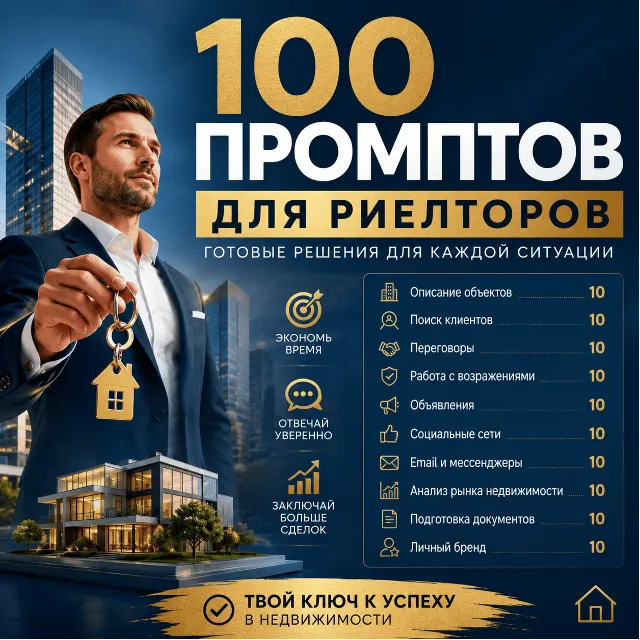 100 промптов ChatGPT для риэлторов — AI Realtor Pro 2026: клиенты, продажи