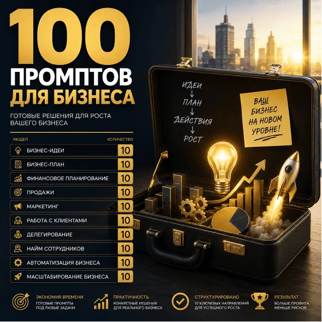 100 промптов ChatGPT для бизнеса — AI Business Pro 2026: рост, стратегия